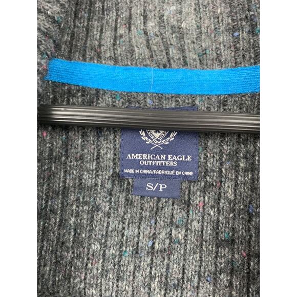 American Eagle Sweater Womens small Gray Wool Button Cardigan Pockets Academia‎ - Picture 3 of 7